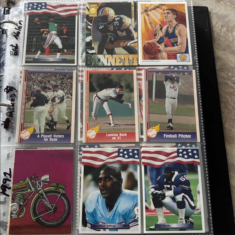 Lot  of 196 -Cards Black Binder of Mix Sport Cards - Picture 3 of 15